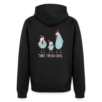 Trois french Hens Noël Chant de Noël - Veste à capuche bio Premium Unisexe - noir - Dos - Nico (187cm)