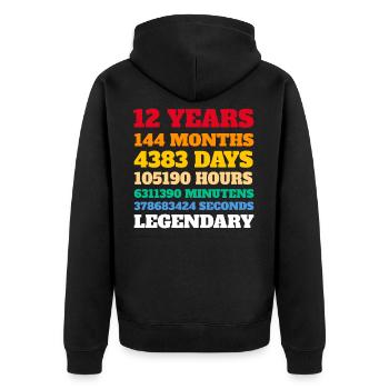 Idée cadeau 12 ans pour enfants 12 ans - Veste à capuche bio Premium Unisexe - noir - Dos - Nico (187cm)