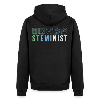 Steminist Mathe Technologie, Technologe Forschung - Unisex Premium Bio Zip Hoodie - Schwarz - Hinten - Nico (187cm)
