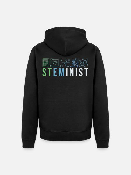 Steminist math technology, technologist research - Unisex Premium Organic Zip Hoodie - black