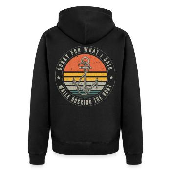 Marin disant, amarrage du bateau, bateau, bateaux, bateau - Veste à capuche bio Premium Unisexe - noir - Dos - Nico (187cm)