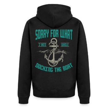 Marin disant, amarrage du bateau, bateau, bateaux, bateau - Veste à capuche bio Premium Unisexe - noir - Dos - Nico (187cm)