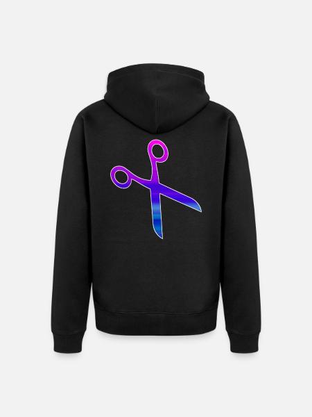 Ciseaux de coiffeur - Veste à capuche bio Premium Unisexe - noir