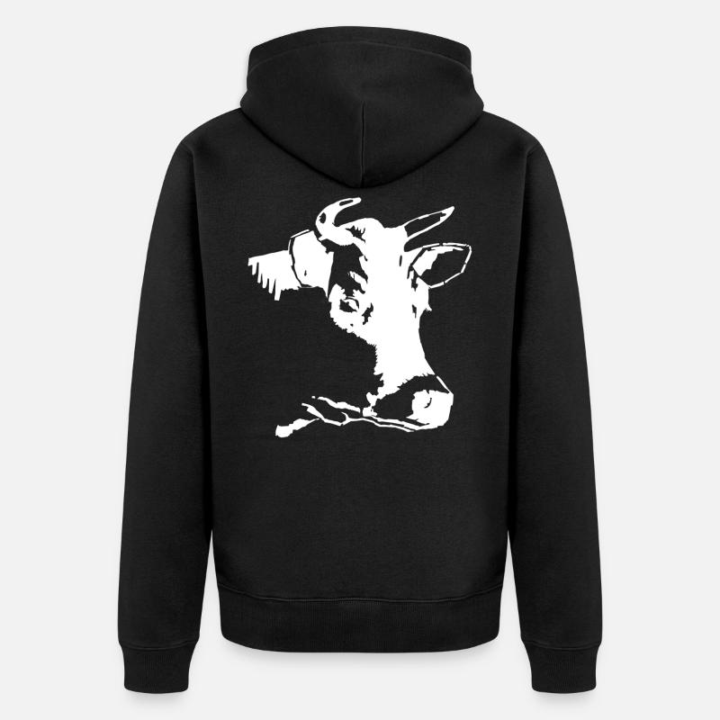 Tête de vache - Veste à capuche bio Premium Unisexe - noir