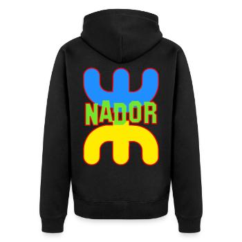 Die Stadt Nador - Unisex Premium Bio Zip Hoodie - Schwarz - Hinten - Nico (187cm)