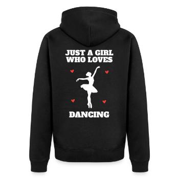 Ballet Dancer Dancing For Woman Girl Gift - Unisex Premium Bio Zip Hoodie - Schwarz - Hinten - Nico (187cm)