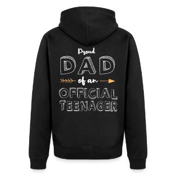 Proud Papa Official Ado Famille Matching - Veste à capuche bio Premium Unisexe - noir - Dos - Nico (187cm)