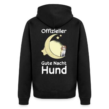 Schlaf Hund Hunde Nachthemd Geschenkidee - Unisex Premium Bio Zip Hoodie - Schwarz - Hinten - Nico (187cm)