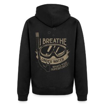 Scuba Diving diver gift diving water sport - Unisex Premium Organic Zip Hoodie - black - Back - Nico (187cm)