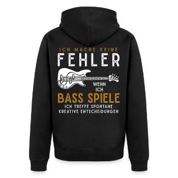 Bassist Bass Spieler Bass Gitarre Geschenkidee - Unisex Premium Bio Zip Hoodie - Schwarz - Hinten - Nico (187cm)
