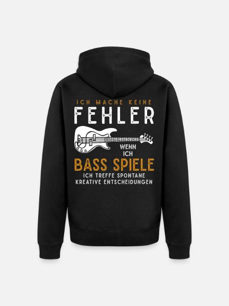 Bassist Bass Spieler Bass Gitarre Geschenkidee - Unisex Premium Bio Zip Hoodie - Schwarz