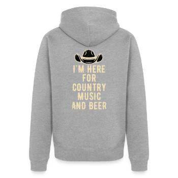 Country Music Line Dance Western Dance - Veste à capuche bio Premium Unisexe - gris chiné - Dos - Nico (187cm)