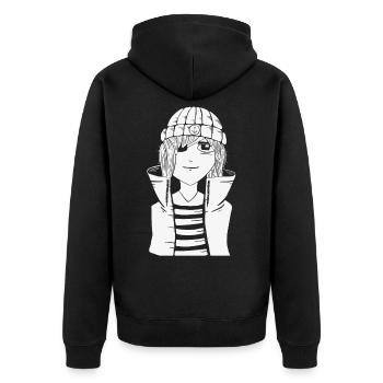 Seemann Seefahrer Matrose Schiffskapitän See - Unisex Premium Bio Zip Hoodie - Schwarz - Hinten - Nico (187cm)