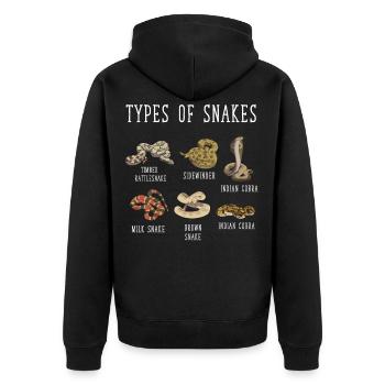 Snake types, Snake, Types of Snakes, Cobra - Unisex Premium Organic Zip Hoodie - black - Back - Nico (187cm)