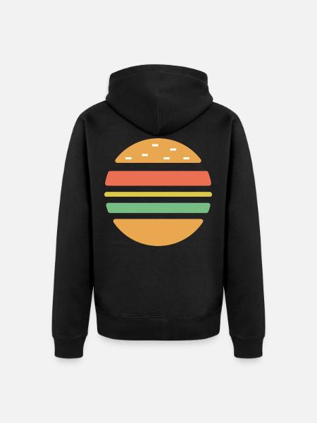Cheeseburger Sunset - Unisex Premium Organic Zip Hoodie - black