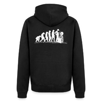 Drechsler Drechseln Drechselbank Drechsel - Unisex Premium Bio Zip Hoodie - Schwarz - Hinten - Nico (187cm)
