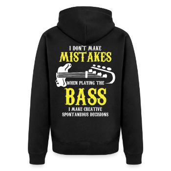 Bassist Bass Spieler Bass Gitarre Geschenkidee - Unisex Premium Bio Zip Hoodie - Schwarz - Hinten - Nico (187cm)
