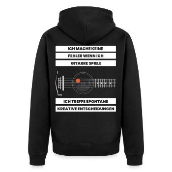 Gitarre, E Gitarre, Musikband Geschenk, Gitarrist - Unisex Premium Bio Zip Hoodie - Schwarz - Hinten - Nico (187cm)