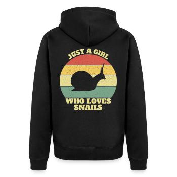 Just A Girl Who Loves Snails Snail Girls - Unisex Premium Bio Zip Hoodie - Schwarz - Hinten - Nico (187cm)