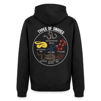 Snake types, Snake, Types of Snakes, Cobra - Unisex Premium Organic Zip Hoodie - black - Back - Nico (187cm)