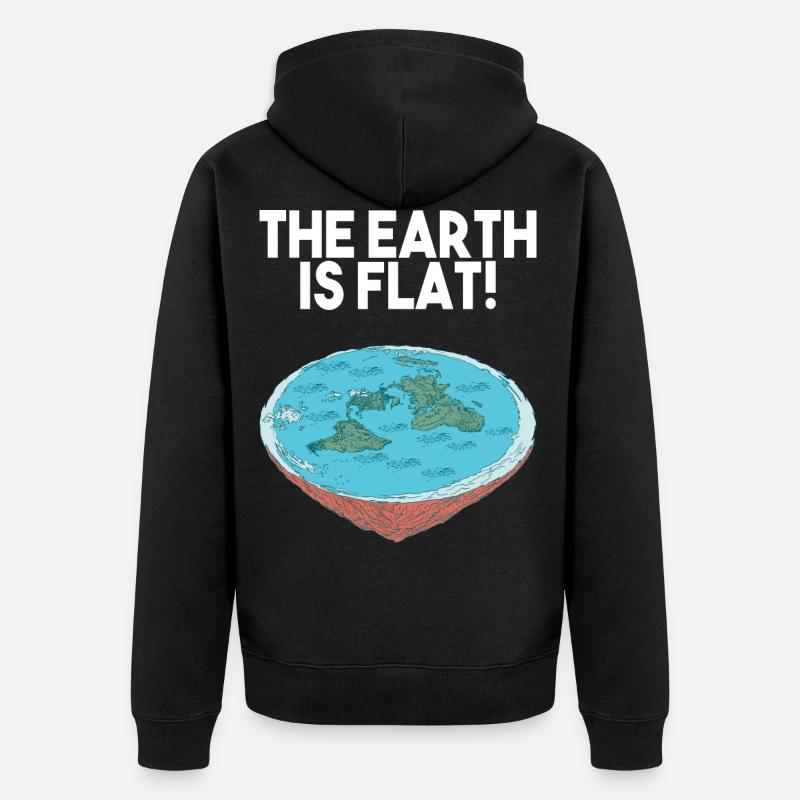Flatearth Klimawandel Nerd Impfgegner Geschenk - Unisex Premium Bio Zip Hoodie - Schwarz