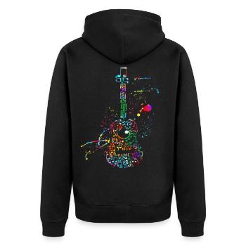 Guitares TShirt, guitariste et musique band - Veste à capuche bio Premium Unisexe - noir - Dos - Nico (187cm)