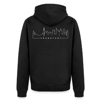 Skyline Francfort-sur-le-Main - Veste à capuche bio Premium Unisexe - noir - Dos - Nico (187cm)