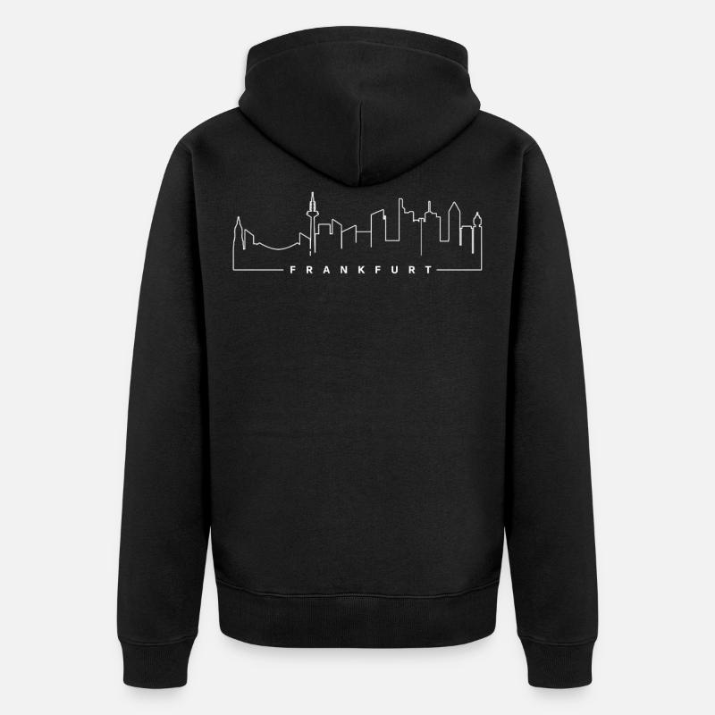 Skyline Francfort-sur-le-Main - Veste à capuche bio Premium Unisexe - noir