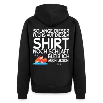 Fuchs Schlaf Sprüche Nachthemd Geschenk - Unisex Premium Bio Zip Hoodie - Schwarz - Hinten - Nico (187cm)