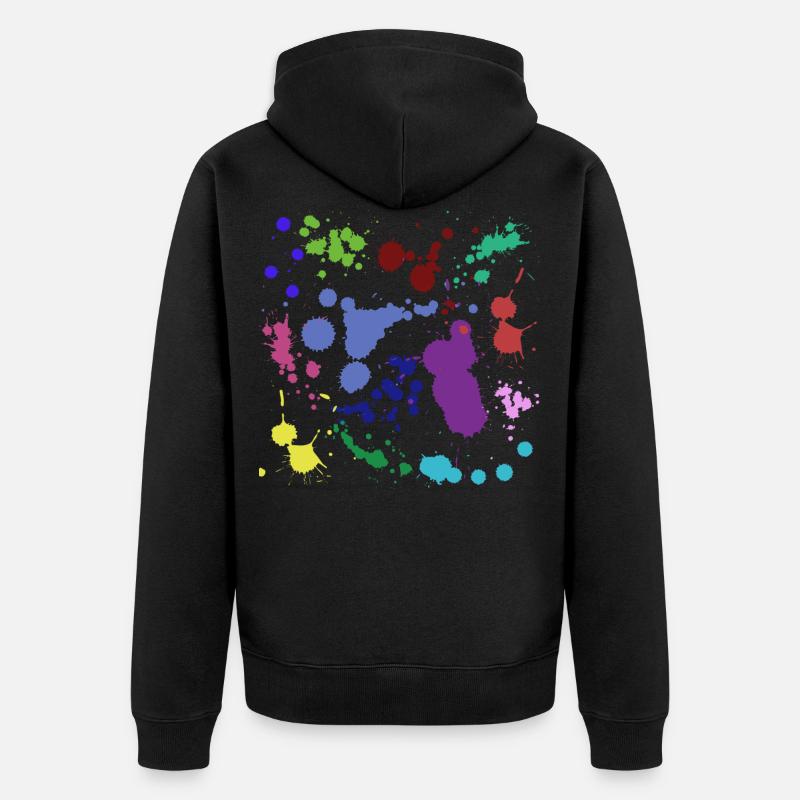Conception d'éclaboussures de peinture - Veste à capuche bio Premium Unisexe - noir