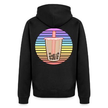 Bubble Tea Sunset - Veste à capuche bio Premium Unisexe - noir - Dos - Nico (187cm)