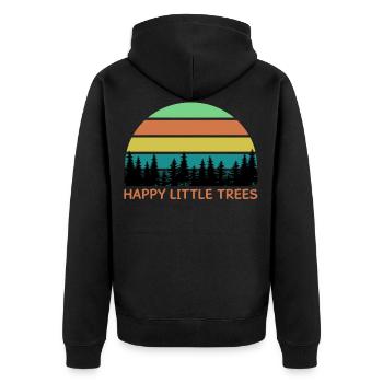 Happy little Trees Sunset - Veste à capuche bio Premium Unisexe - noir - Dos - Nico (187cm)