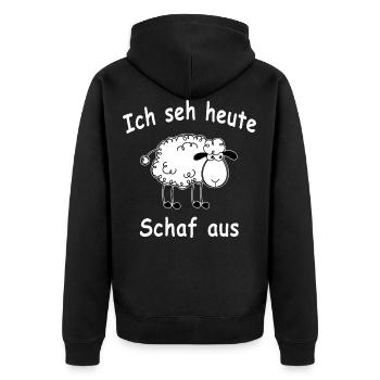 Schaf Schafe Landwirt Schäfer Unschaf Geschenkidee - Unisex Premium Bio Zip Hoodie - Schwarz - Hinten - Nico (187cm)