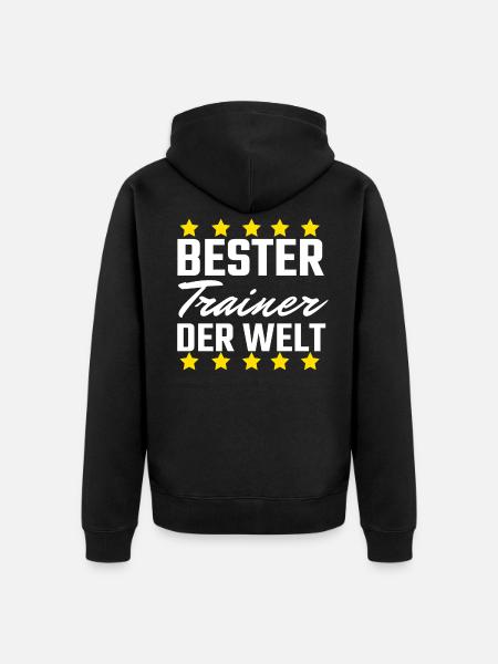 Bester Trainer - Unisex Premium Bio Zip Hoodie - Schwarz