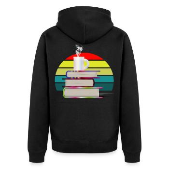 Livres au coucher du soleil - Veste à capuche bio Premium Unisexe - noir - Dos - Nico (187cm)