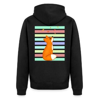 Renard roux au coucher du soleil - Veste à capuche bio Premium Unisexe - noir - Dos - Nico (187cm)