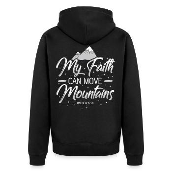 Bibelverse, Psalm, Bibelstunde, Kirchensonntag - Unisex Premium Bio Zip Hoodie - Schwarz - Hinten - Nico (187cm)