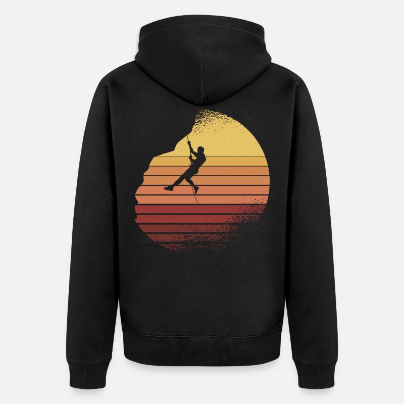 Klettern & Bergsteigen, Boulder GEschenk - Unisex Premium Bio Zip Hoodie - Schwarz