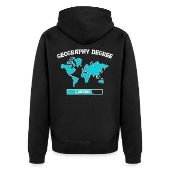 Geografie Degree Loading Geografielehrer Lehrer - Unisex Premium Bio Zip Hoodie - Schwarz - Hinten - Nico (187cm)