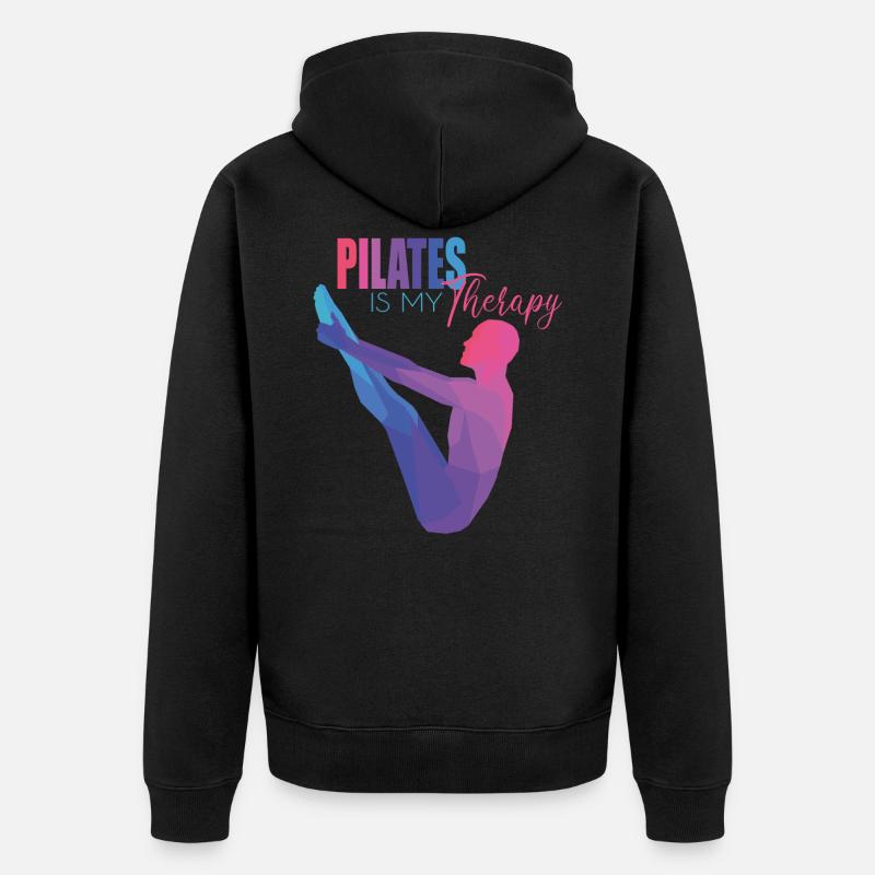 Pilates Geschenk - Unisex Premium Bio Zip Hoodie - Schwarz
