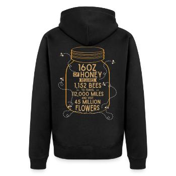 Imker, Imkerei, Bienenzucht, Honig - Unisex Premium Bio Zip Hoodie - Schwarz - Hinten - Nico (187cm)