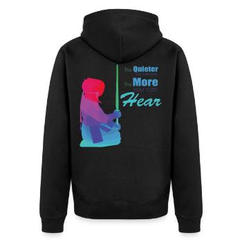 Kendo - Unisex Premium Organic Zip Hoodie - black - Back - Nico (187cm)