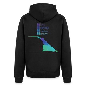 kendo - Unisex Premium Organic Zip Hoodie - black - Back - Nico (187cm)