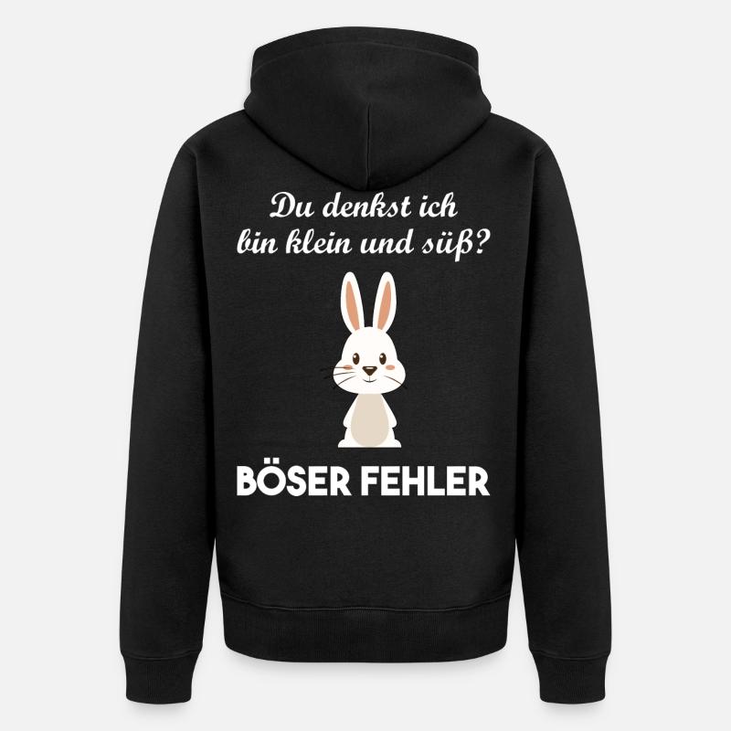 Hase Hasi Ostern Liebe Geschenkidee - Unisex Premium Bio Zip Hoodie - Schwarz