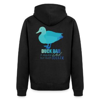 Duck - Unisex Premium Organic Zip Hoodie - black - Back - Nico (187cm)