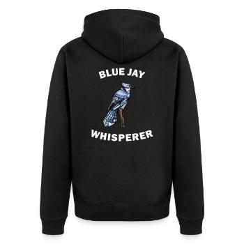 Drôle de blue-geais Blue Jay chuchoteur - Veste à capuche bio Premium Unisexe - noir - Dos - Nico (187cm)