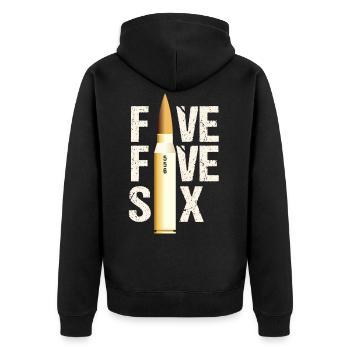 556 AR15 Weapon Lover Ammunition - Unisex Premium Organic Zip Hoodie - black - Back - Nico (187cm)