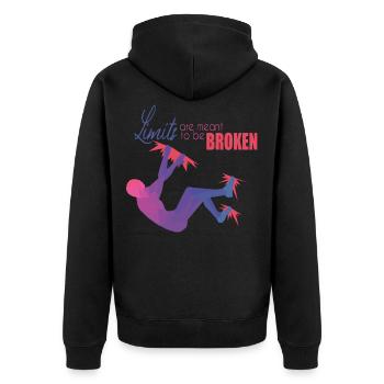 Bouldering - Unisex Premium Organic Zip Hoodie - black - Back - Nico (187cm)