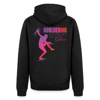 Bouldering - Unisex Premium Organic Zip Hoodie - black - Back - Nico (187cm)