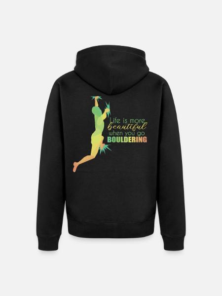 Bouldering - Unisex Premium Organic Zip Hoodie - black